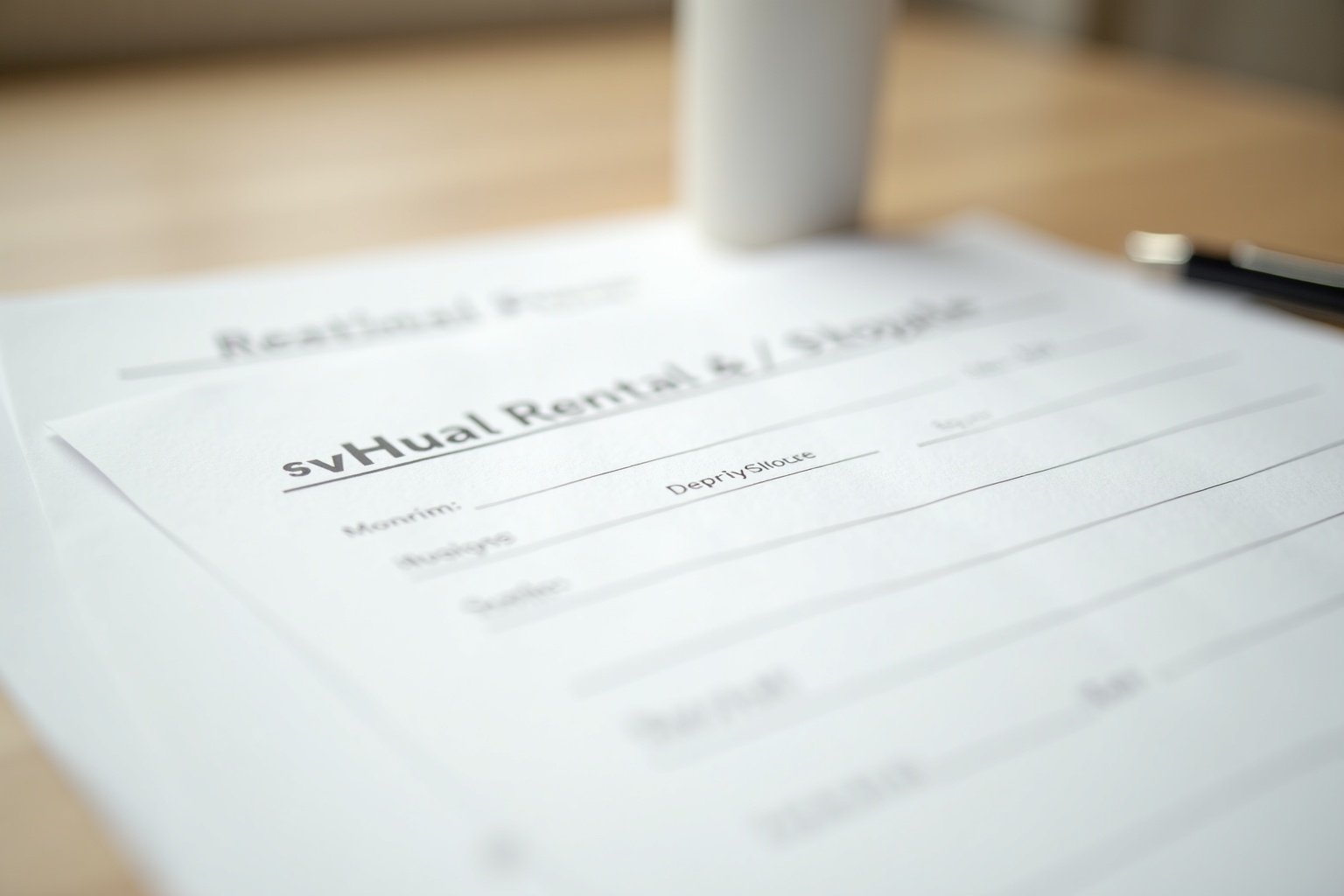 Person füllt eine Mieterselbstauskunft am Schreibtisch aus