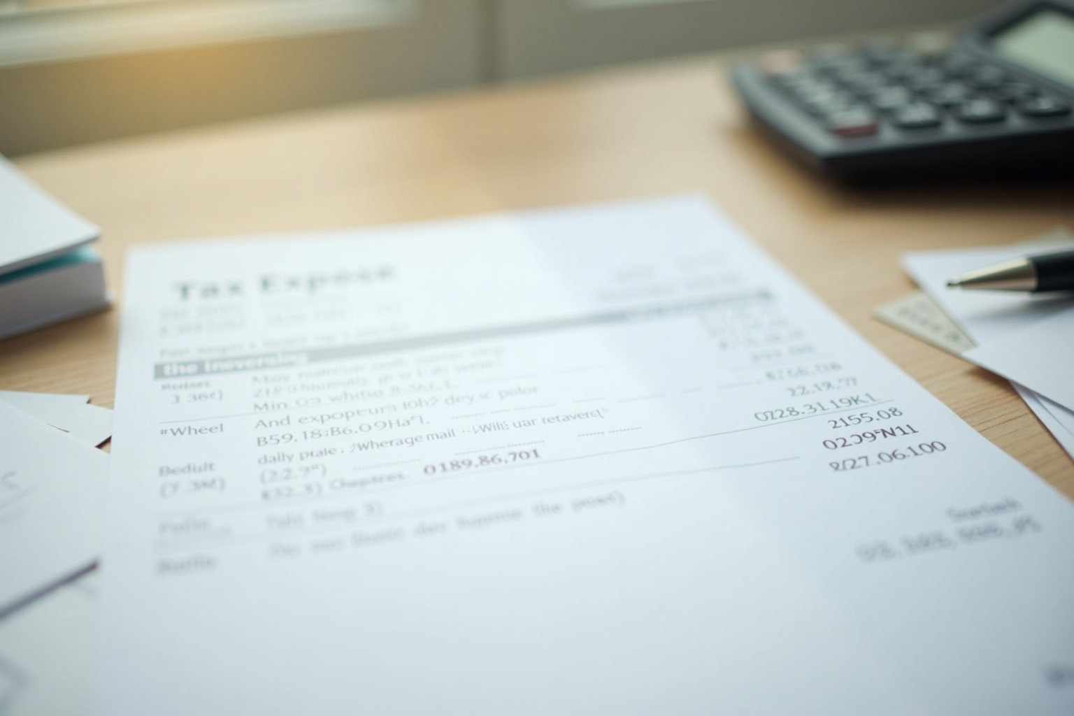 Steuerbescheid und Umzugsrechnung auf einem Schreibtisch